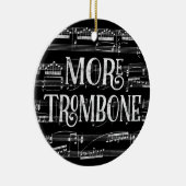More Trombone Chalkboard -白黒音楽 セラミックオーナメント (右)
