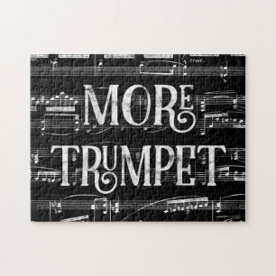 More Trumpet Chalkboard -白黒音楽 ジグソーパズル