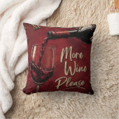 More Wine Please Elegant Burgundy Home Bar Decor クッション (ブランケット)