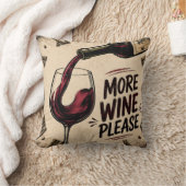 More Wine Please Rustic Home Bar クッション (ブランケット)