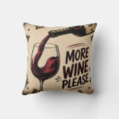 More Wine Please Rustic Home Bar クッション (裏面)