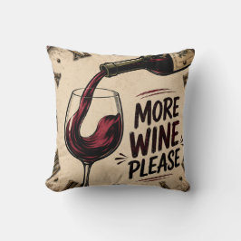 More Wine Please Rustic Home Bar クッション