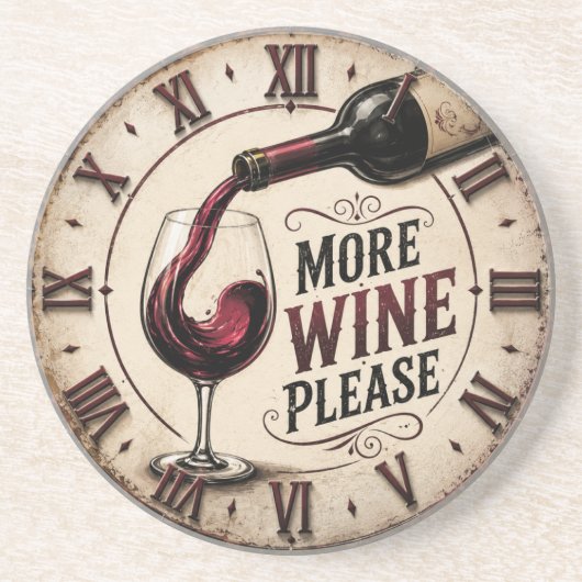 More Wine Please Rustic Vineyard Home Bar コースター (正面)