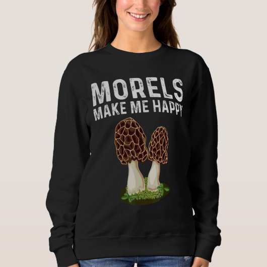 Morel Mushroom For Men Women Mushroom Hunters スウェットシャツ (正面)