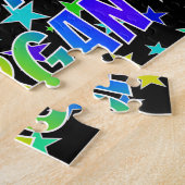 「MORGAN」名、おもしろい「ハッピーバースデー」 ジグソーパズル (側面)