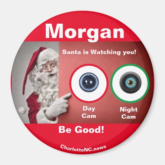 MORGAN Santaがマグネットを見ている マグネット (正面)