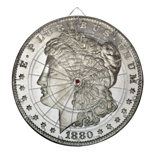 Morgan Silver Dollar Image on Dartboard ダーツボード (正面)