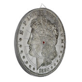 Morgan Silver Dollar Image on Dartboard ダーツボード (正面左)