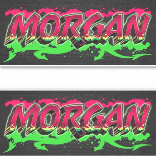 Morgan Vorname Name Graffiti Aufkleber Sticker シール (正面)