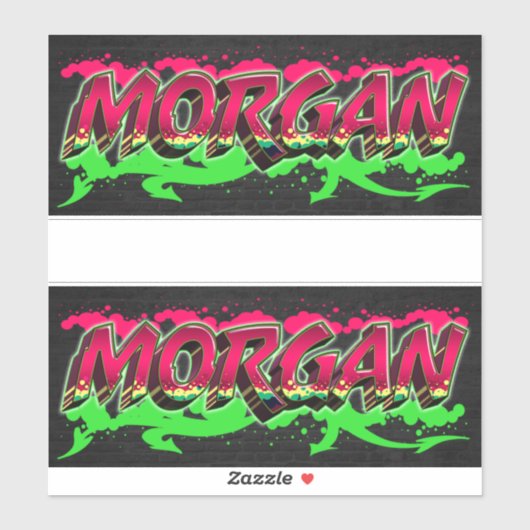 Morgan Vorname Name Graffiti Aufkleber Sticker シール (シート)