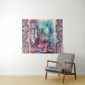 MORGANAエンチャントレスとドラゴン,ピンクブルーファンタジー タペストリー (インサイチュ(横))