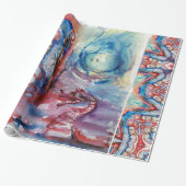 MORGANAエンチャントレスとドラゴン,ピンクブルーファンタジー ラッピングペーパー (アンロールド)