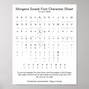 Morgana Swash フォント文字リファレンス ポスター