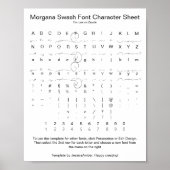 Morgana Swash Font Chararacter Reference ポスター (正面)