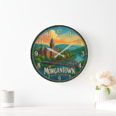 Morgantown West Virginia ラージ壁時計 (ホーム)