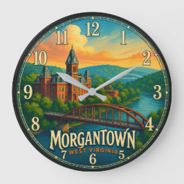 Morgantown West Virginia ラージ壁時計