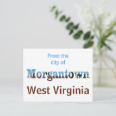 Morgantown WVスカイラインワード切り出しはがき ポストカード (スタンド正面)