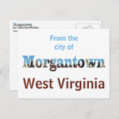 Morgantown WVスカイラインワード切り出しはがき ポストカード (正面/裏面)