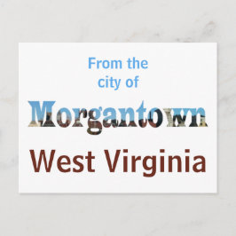 Morgantown WVスカイラインワード切り出しはがき ポストカード