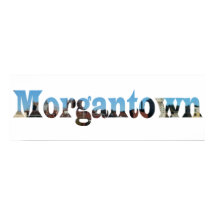 Morgantown WV切り出し文字ワードスカイラインポスター