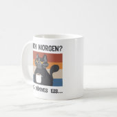 Morgenmuffel Geschenk für Kaffeeliebhaber Katze コーヒーマグカップ (正面左)