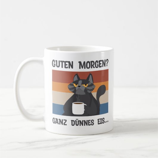 Morgenmuffel Geschenk für Kaffeeliebhaber Katze コーヒーマグカップ (左)