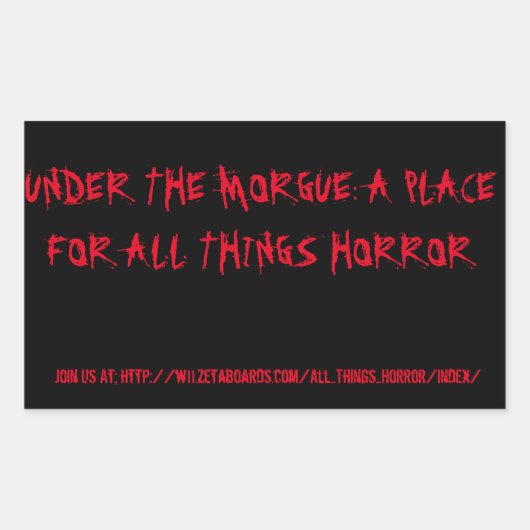 Morgueの黒/赤のシールの下で 長方形シール (正面)