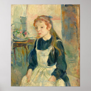 Morisot – エプロン付き若い女の子 ポスター