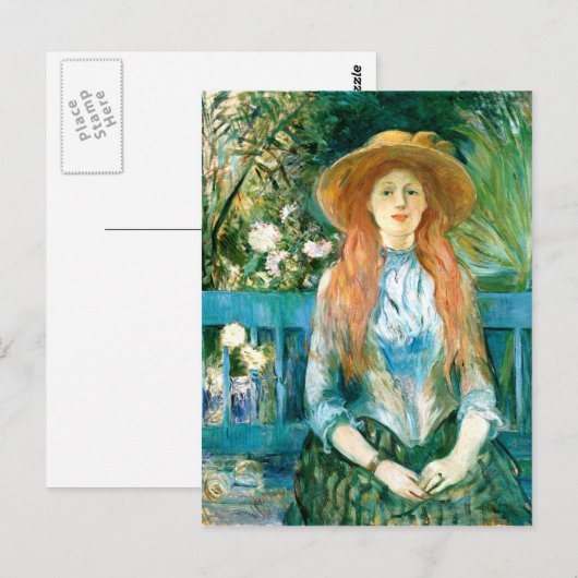 Morisot – 公園の少女 ポストカード (正面/裏面)
