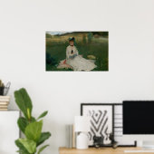 Morisot - 読s With Green Umbrella 1873 ポスター (ホームオフィス)