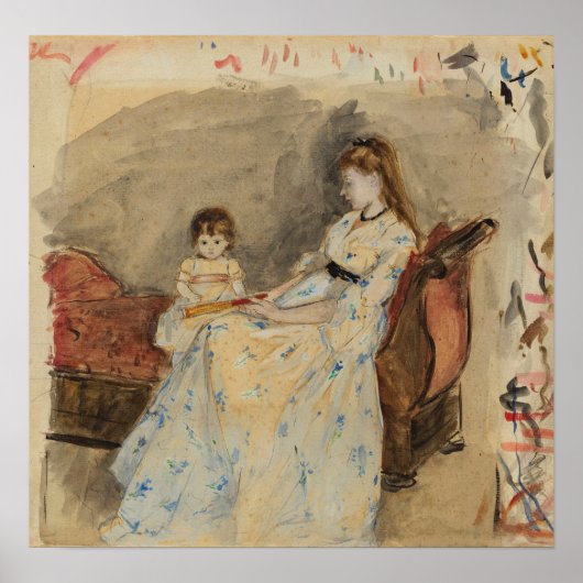 Morisot - Madame Pontillon Daughter On A Settee ポスター (正面)
