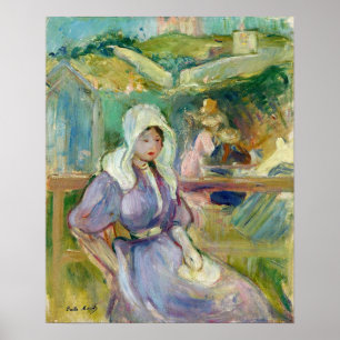 Morisot - On The Beach At Portrieux 1894 ポスター