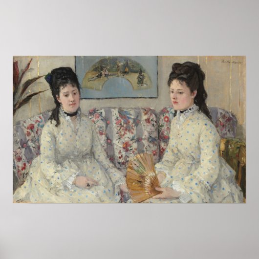 Morisot - Two Sisters On A Couch 1869 ポスター (正面)