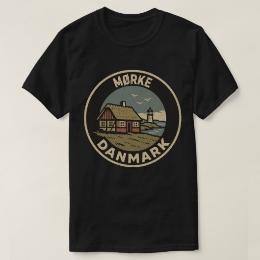 Mørke, Denmark Danmark Tシャツ (デザイン正面)