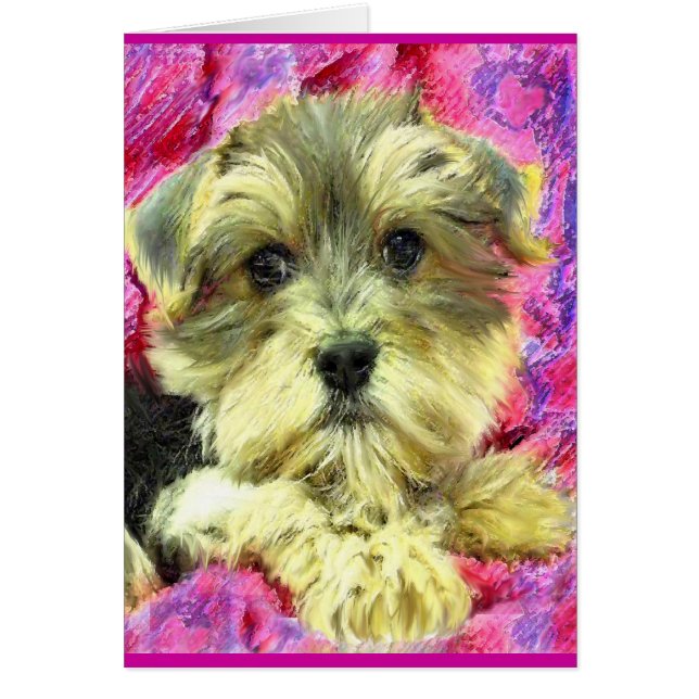 morkieの子犬カード (正面)