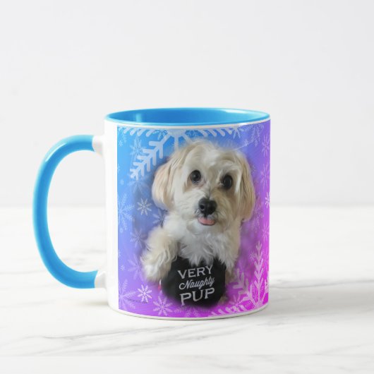 Morkieの小犬のおもしろいなコーヒー・マグ マグカップ (左)