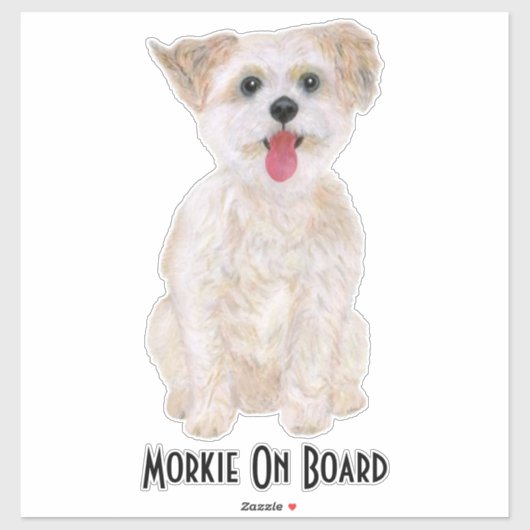 Morkieビニールステッカー文字入り シール (シート)