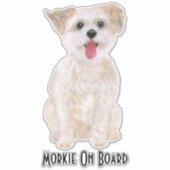 Morkieビニールステッカー文字入り シール (正面)