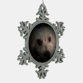 Morkie犬の子犬のかわいい救助のオーナメント スノーフレークピューターオーナメント (左)
