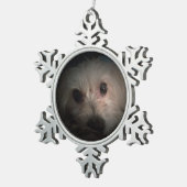 Morkie犬の子犬のかわいい救助のオーナメント スノーフレークピューターオーナメント (右)