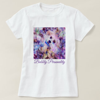 Morkie犬の子犬のかわいい泡紫色の"Tシャツ" Tシャツ