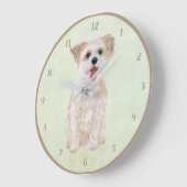 Morkie Dog丸いアクリル壁時計と数字 ラージ壁時計 (傾斜)