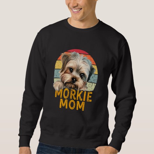 Morkie Dog Mom Retro  Dogs My Cardio Dog スウェットシャツ (正面)