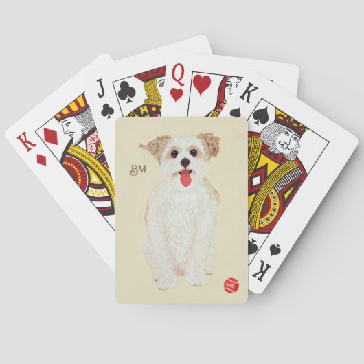 Morkie Dog With Ball Classic Playing Cards トランプ (裏面)