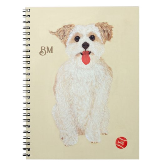 Morkie Dog With Ball Notebook ノートブック (正面)