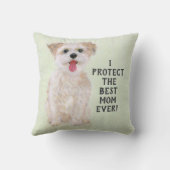 Morkie Guard Dog Small Throw Pillow クッション (裏面)