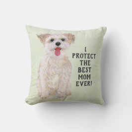 Morkie Guard Dog Small Throw Pillow クッション