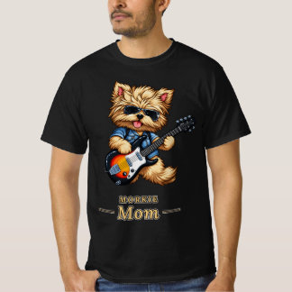 Morkie Mom Rock Star Guitar Dog Gift Tシャツ