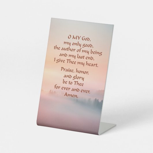 Morning祈りの言葉on a Pedestal Sign 台座サイン (正面)