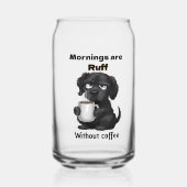 Morning are Ruff Without Coffee Pet Dog & Coffee  ガラス缶 (正面)